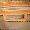 Burberry Leather Trimmed Tonal Check Canvas Handbag Secondhand