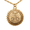Secondhand Chanel Gold Plated Medallion Coat of Arms Sunburst Pendant Necklace