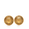 Chanel Gold Plated CC Round Clip on Earrings Secondhand