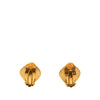 Chanel CC Gold Plated and Resin Rhombus Clip On Earrings Secondhand