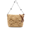 Miu Miu Raffia Floral Applique Crystal Chain Satchel Secondhand