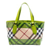 Burberry Patent Trimmed Supernova Check Coated Canvas Tote Secondhand