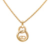 Dior Gold Plated CD Logo Twisted Round Pendant Necklace Secondhand
