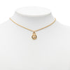 Dior Gold Plated CD Logo Twisted Round Pendant Necklace Secondhand