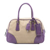 Prada Cinghiale Trimmed Canvas Canapa Bauletto Bag Secondhand