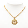 Chanel CC Gold Plated Round Pendant Necklace Secondhand