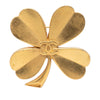 Chanel CC Brushed Gold Plated Four Leaf Clover Brooch Secondhand