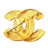 Chanel CC Gold Plated Quilted Brooch Secondhand
