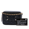 Chanel Caviar CC Filigree Vanity Clutch with Chain Secondhand