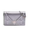 Secondhand Dior Metallic Patent Microcannage Diorama Wallet on Chain