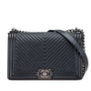 Chanel Medium Chevron Wrinkled Lambskin Boy Flap Secondhand