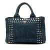 Prada Small Denim Canapa Bijoux Satchel Secondhand