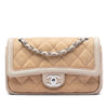 Chanel Medium Classic Canvas Lambskin Trimmed Double Flap Secondhand