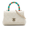 Chanel Extra Mini Quilted Goatskin Rainbow Top Handle Flap Secondhand