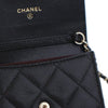 Chanel CC Quilted Caviar Flap Card Holder On Chain Secondhand