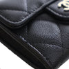 Chanel CC Quilted Caviar Flap Card Holder On Chain Secondhand