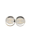 Chanel Resin CC Round Push Back Earrings Secondhand