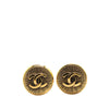 Chanel Gold Plated CC Round Clip on Earrings Secondhand