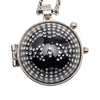 Chanel CC Silver Plated Lambskin Woven Resin Crystal Mirror Ball Pendant Necklace Secondhand