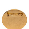 Chanel CC Gold Plated Enamel Round Pin Brooch Secondhand