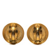 Secondhand Chanel CC Gold Plated Enamel Button Clip On Earrings