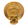 Secondhand Chanel CC Gold Plated Enamel Button Clip On Earrings