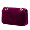 Gucci Small GG Marmont Matelasse Velvet Shoulder Bag Secondhand