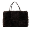 Secondhand Bottega Veneta Small Shearling Intrecciato Arco Tote