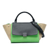 Celine Small Tricolor Leather Trapeze Satchel Secondhand