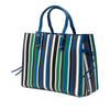 Balenciaga Mini Leather Striped Papier A6 Zip Around Satchel Secondhand