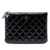 Chanel Small Quilted Patent O Case Clutch Secondhand