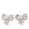 Chanel Brass Strass and Faux Pearl Bow CC Drop Bullet Back Earrings Secondhand