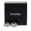 Chanel Brass Strass and Faux Pearl Bow CC Drop Bullet Back Earrings Secondhand