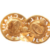 Chanel Gold Plated Faux Pearl Logo Clip On Earrings Secondhand