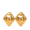 Chanel CC Gold Plated Rhombus Clip On Earrings Secondhand