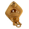 Chanel CC Gold Plated Rhombus Clip On Earrings Secondhand
