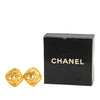 Chanel Gold Plated CC Diamond Clip on Earrings Secondhand