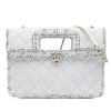 Chanel CC Tweed Trimmed Quilted Aged Calfskin Cutout Handle Bag Secondhand