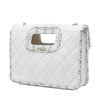 Chanel CC Tweed Trimmed Quilted Aged Calfskin Cutout Handle Bag Secondhand