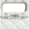 Chanel CC Tweed Trimmed Quilted Aged Calfskin Cutout Handle Bag Secondhand