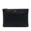 Chanel Large Quilted Lambskin O Case Clutch Secondhand