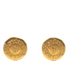 Chanel Gold Plated Logo Round Clip On Earrings Secondhand