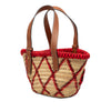 LOEWE Small Raffia Animal Embroidered Basket Tote Secondhand