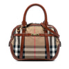 Burberry Small Leather Trimmed House Check Canvas Bridle Orchard Satchel Secondhand
