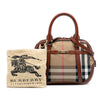 Burberry Small Leather Trimmed House Check Canvas Bridle Orchard Satchel Secondhand