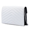 Saint Laurent Bicolor Grain De Poudre Chevron Monogram Envelope Chain Wallet Secondhand