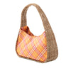 Burberry Nova Check Canvas and Raffia Shoulder Bag Secondhand