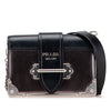 Prada Saffiano Trimmed Metallic Vitello Cahier Bag Secondhand