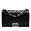 Chanel Old Medium Quilted Lambskin Double Stitch Boy Flap Secondhand