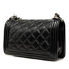 Chanel Old Medium Quilted Lambskin Double Stitch Boy Flap Secondhand